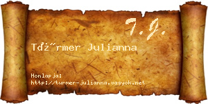 Türmer Julianna névjegykártya